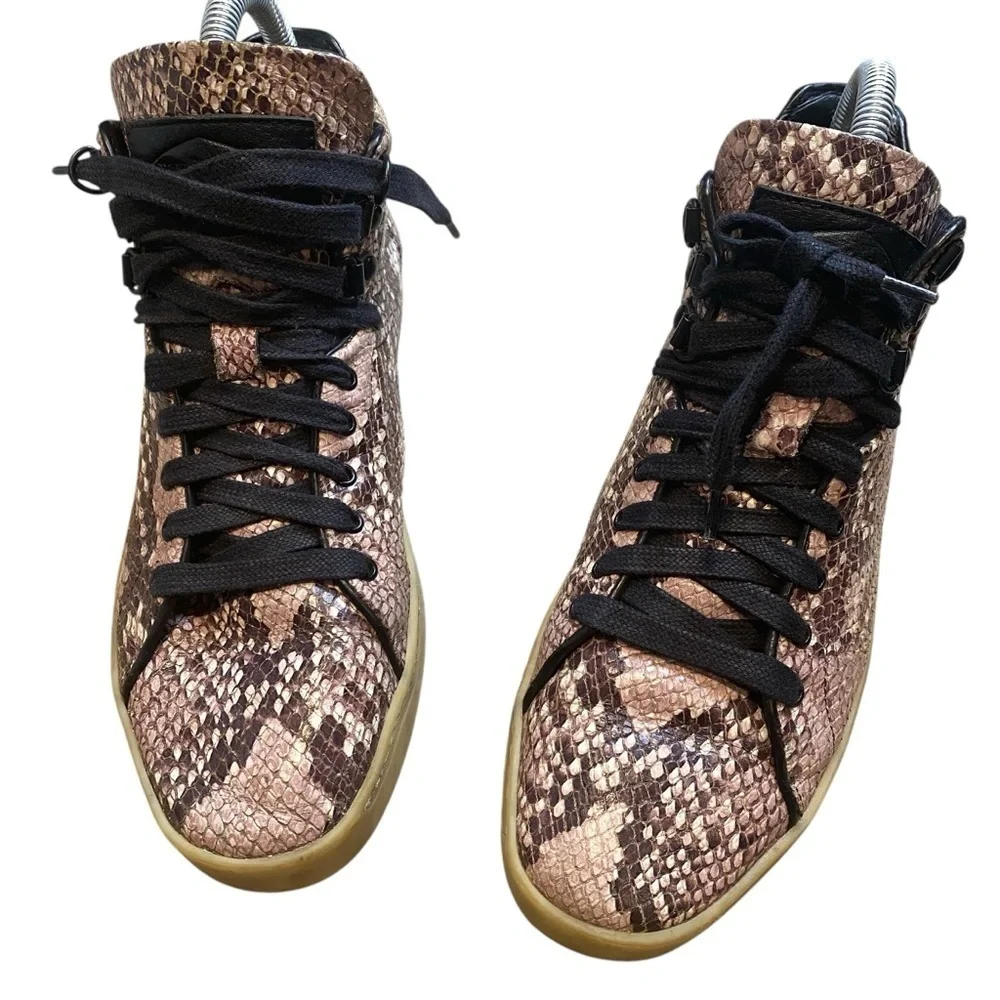 Tory Burch Mid-top Snakeskin Sneakers Sz 8
